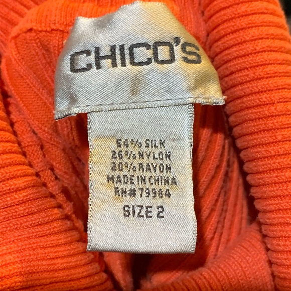 Chico’s Orange Sleeveless Turtleneck size 2/Large - Picture 3 of 4